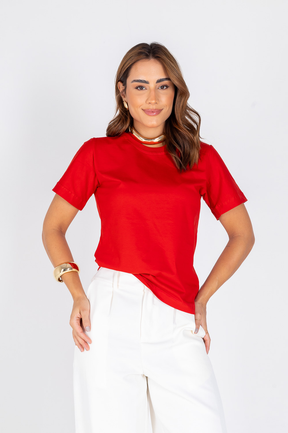 Tshirt Lisa Vermelho Mandarim