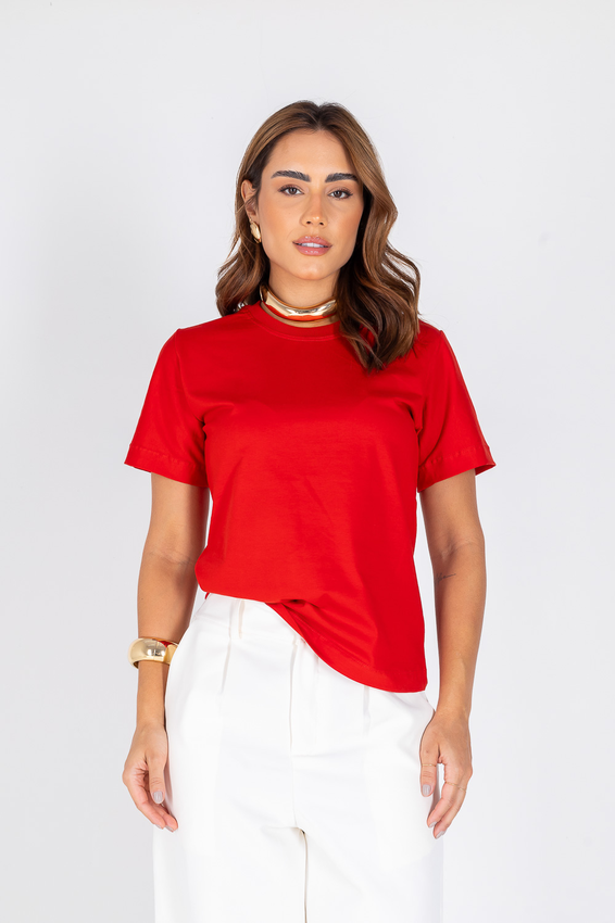 Tshirt Lisa Vermelho Mandarim